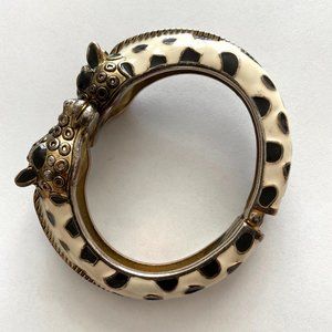 Vintage Enamel Giraffe Clamper Bracelet
